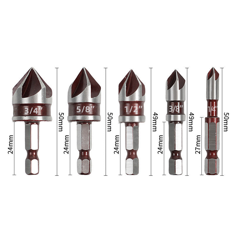 🔨✨ Set de Broca Avellanada de 5 o 3 Piezas para Carpintería – Precisión y Resistencia para Todos tus Proyectos de Madera 🪚💪