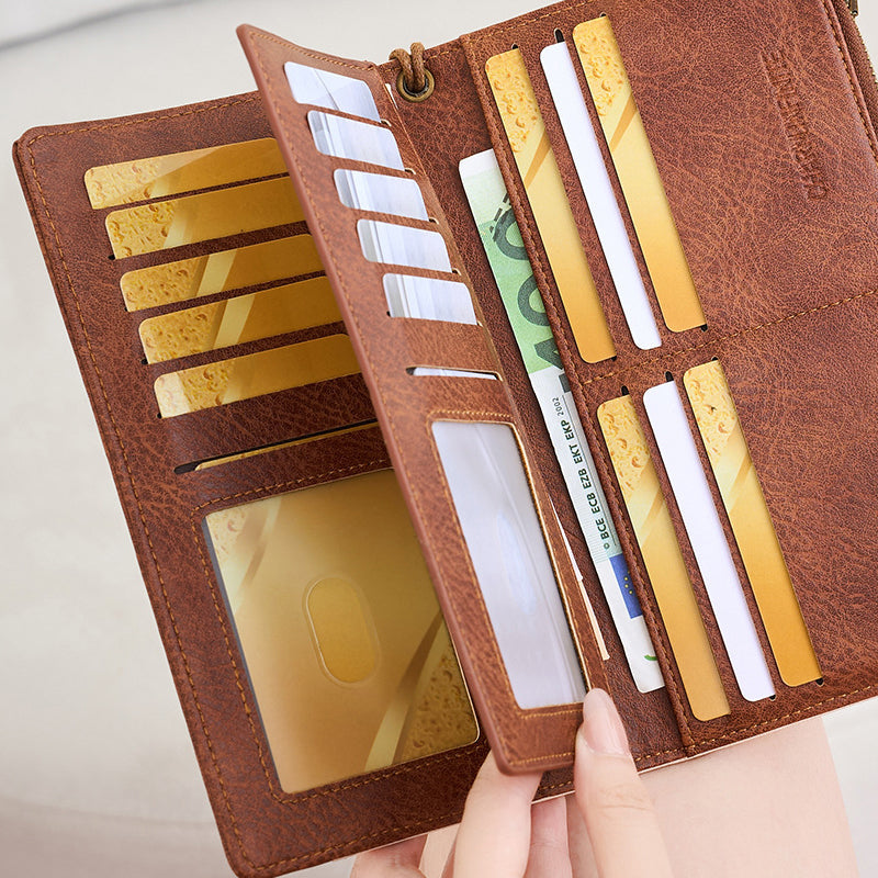 👛 Cartera Triple con Bloqueo RFID – Estilo Retro y Seguridad para tu Día a Día 💼✨