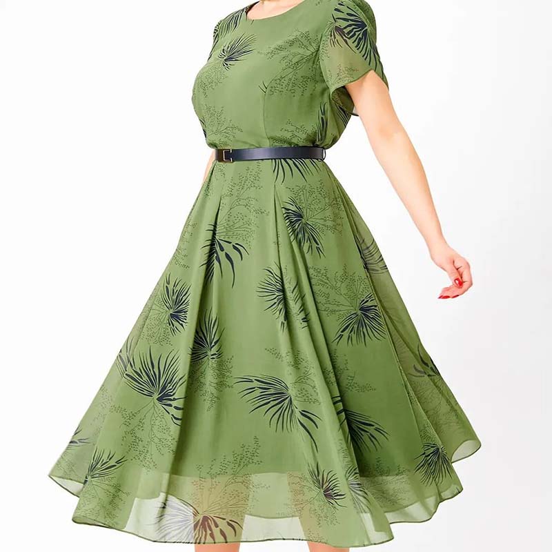 ✨ Vestido midi de corte A con cinturón para mujer: corte favorecedor, elegante y cómodo para cualquier ocasión 👗💖
