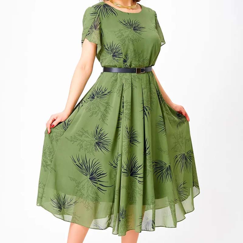 ✨ Vestido midi de corte A con cinturón para mujer: corte favorecedor, elegante y cómodo para cualquier ocasión 👗💖