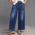 👖 Vaqueros Casual de Cintura Alta y Pierna Ancha para Mujer – Estilo Cómodo y Elegante para Todos los Días ✨💃