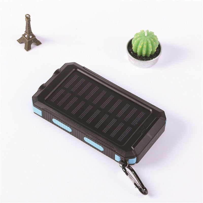 🔋 Batería Externa Portátil de 10 000 mAh con Energía Solar – Cargador Solar con 2 Linternas LED, Ideal para Viajes y Camping 🌞✨