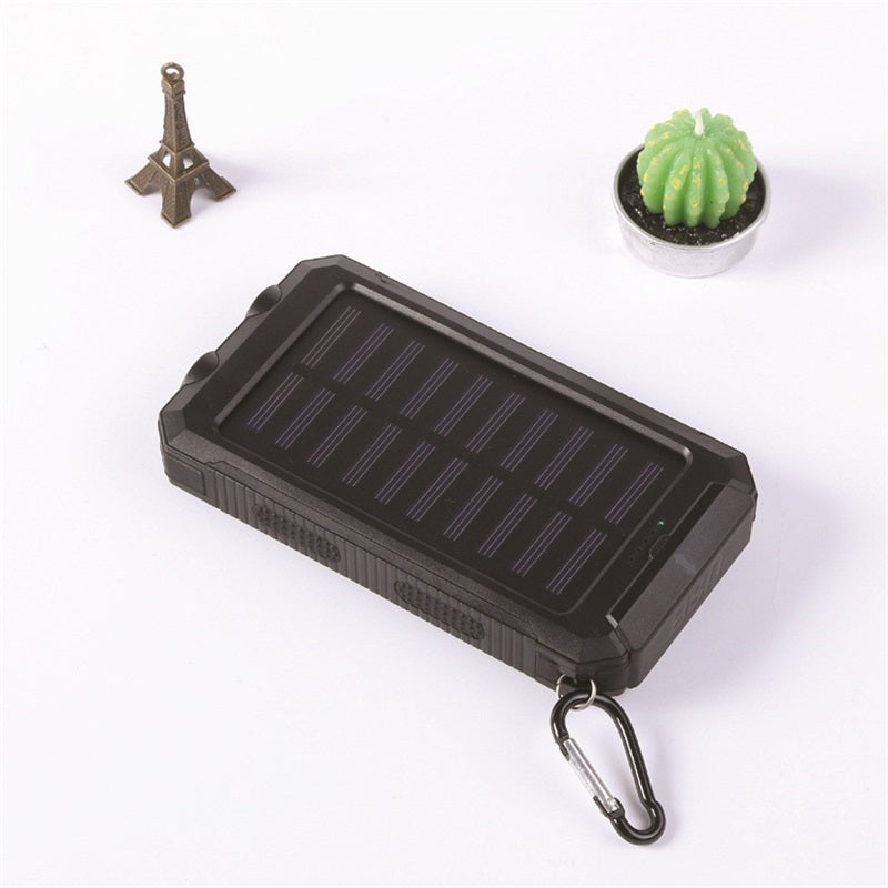 🔋 Batería Externa Portátil de 10 000 mAh con Energía Solar – Cargador Solar con 2 Linternas LED, Ideal para Viajes y Camping 🌞✨