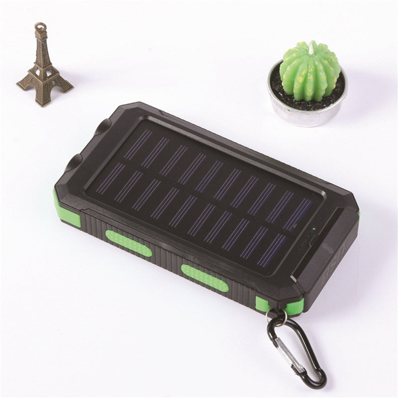 🔋 Batería Externa Portátil de 10 000 mAh con Energía Solar – Cargador Solar con 2 Linternas LED, Ideal para Viajes y Camping 🌞✨