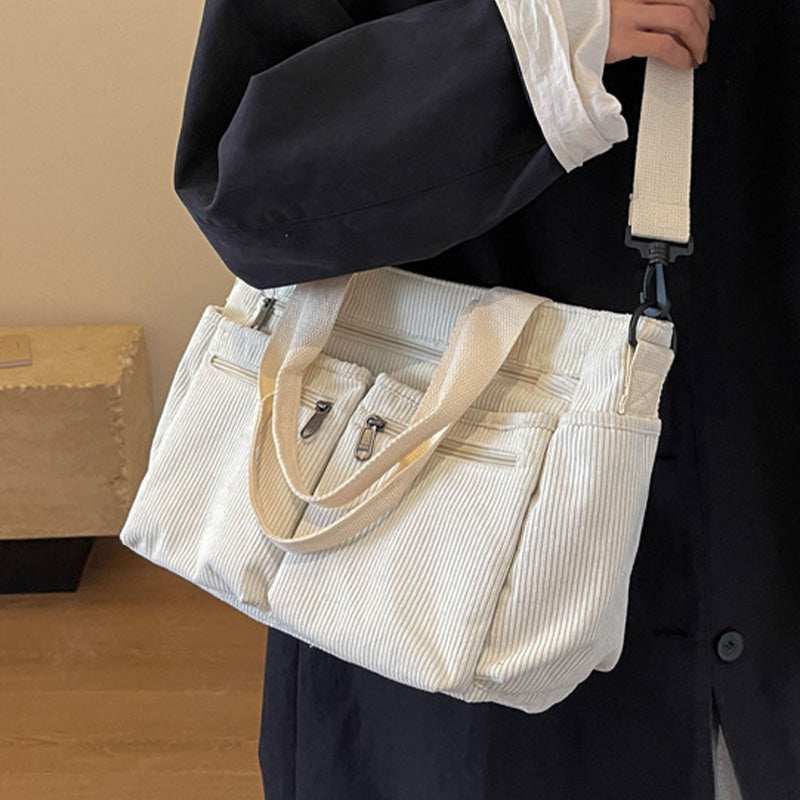 👜 Bolso Bandolera de Pana – Gran Capacidad, Resistente y Versátil para Trabajo, Compras y Viajes ✨🌍