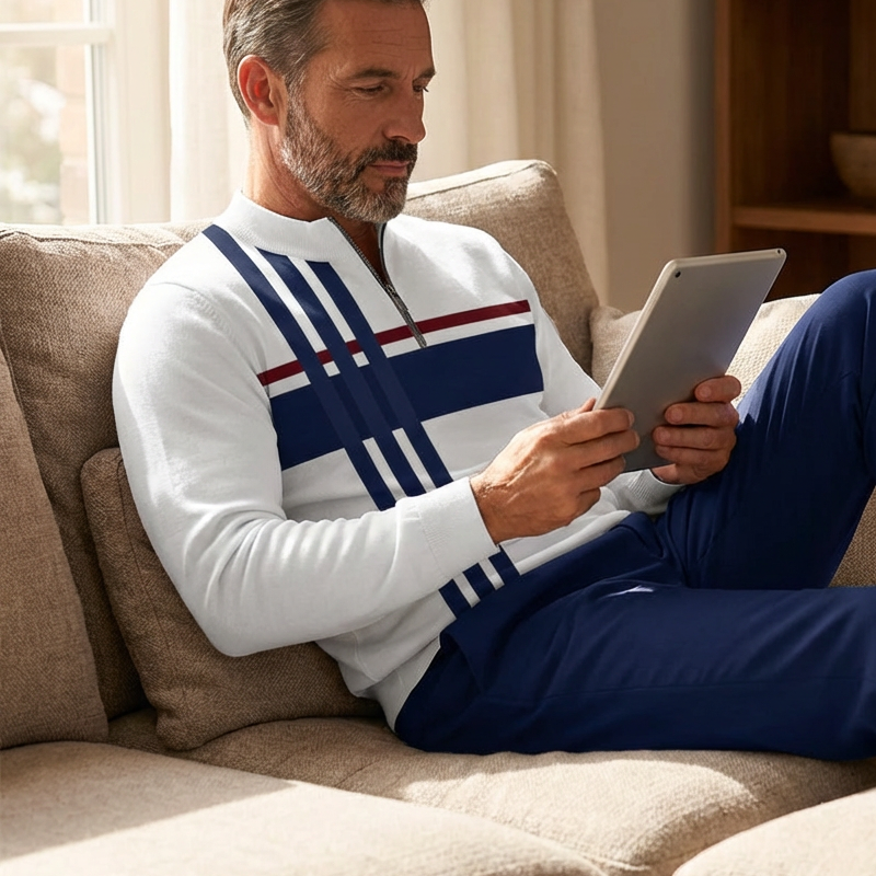 👕 Conjunto Casual de 2 Piezas para Hombre – Sudadera con 1/4 de Cierre, Estampado Gráfico y Corte Relajado, Tallas S-3XL ✨🧑‍🦱