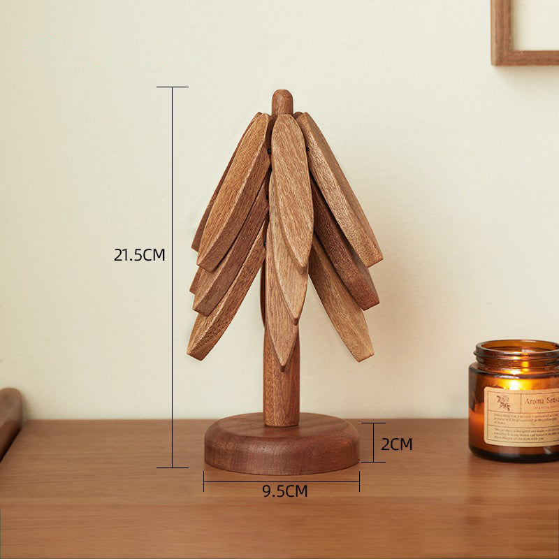 💖Venta limitada 50% de descuento💖Posavasos aislantes Posavasos de madera maciza con forma de árbol de Navidad