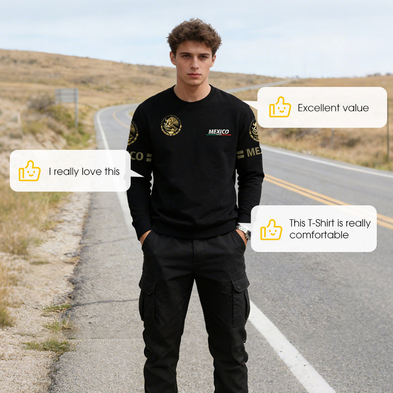 👕 Camiseta de Manga Larga para Hombre – Cuello Redondo, Estilo Casual y Cómodo ✨💪
