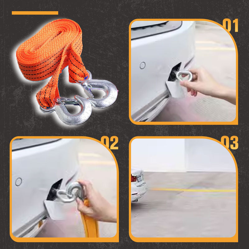 🚗 Correa de Remolque para Automóvil de 13 pies – Con Ganchos y Capacidad de 3 Toneladas 💪🔧