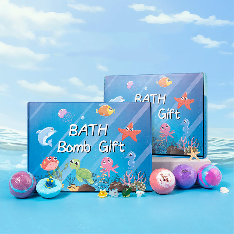 🛁 Set de Regalo de 12 Bombas de Baño para Niños – Diversión y Cuidado Suave para la Piel ✨🎁