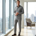 👕👖 Conjunto de 2 Piezas para Hombre – Traje de Color Sólido, Estilo Casual y Cómodo para Caminar ✨💪