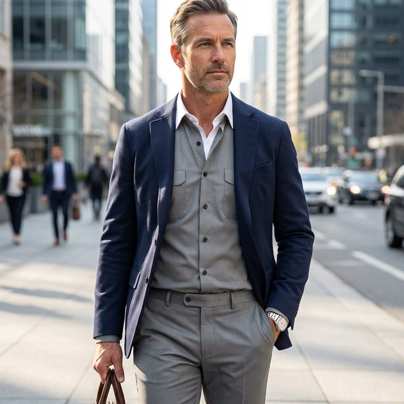 👕👖 Conjunto de 2 Piezas para Hombre – Traje de Color Sólido, Estilo Casual y Cómodo para Caminar ✨💪