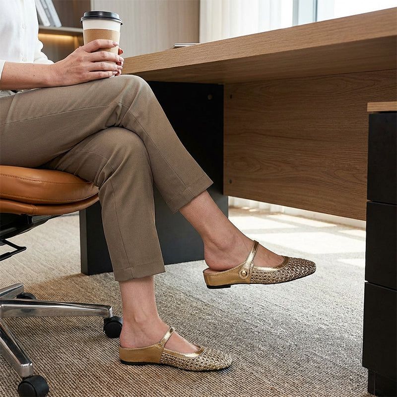 👡 Mules Mary Jane Tejidos de Punta Cuadrada para Mujer – Estilo Elegante y Comodidad Todo el Día ✨💖