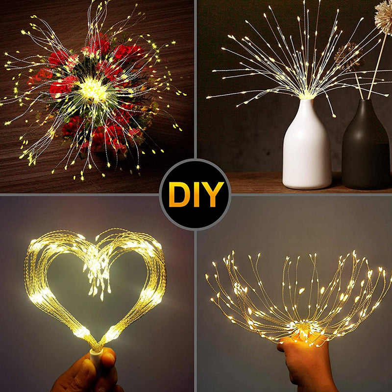 🌟 Cadena de Luces Solares de Fuegos Artificiales para Jardín y Fiestas – Ilumina tu Espacio con Brillo y Color 🎉✨