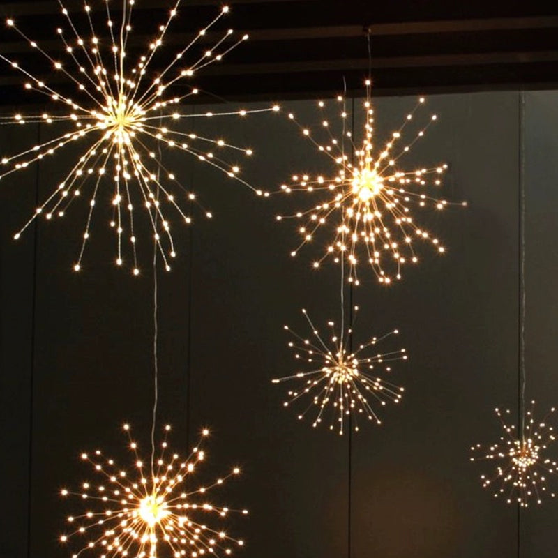 🌟 Cadena de Luces Solares de Fuegos Artificiales para Jardín y Fiestas – Ilumina tu Espacio con Brillo y Color 🎉✨