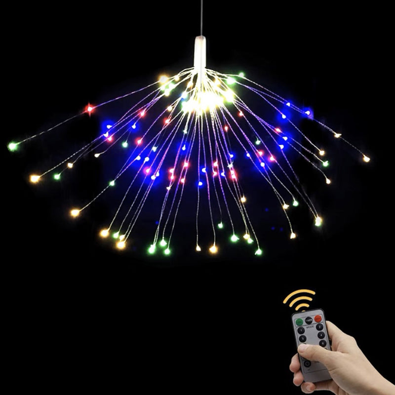 🌟 Cadena de Luces Solares de Fuegos Artificiales para Jardín y Fiestas – Ilumina tu Espacio con Brillo y Color 🎉✨