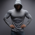 💪 Sudadera con Capucha de Manga Larga para Hombre – Tejido Elástico, Ideal para Fitness y Entrenamiento ✨👕
