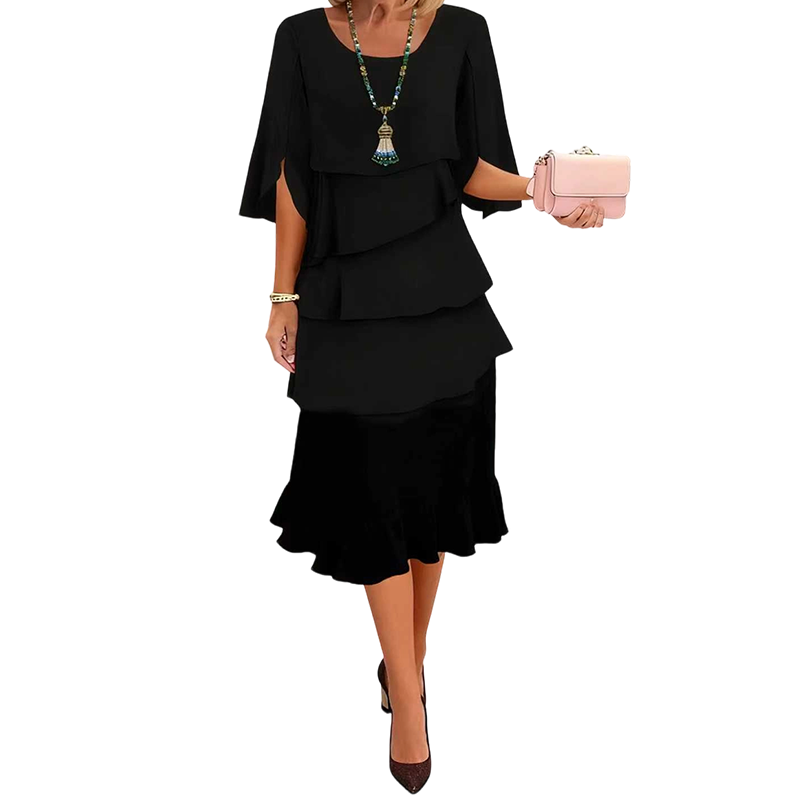 ⏰🔥 ¡50% DE DESCUENTO POR TIEMPO LIMITADO! 👗✨ Vestido Elegante con Mangas de Volantes – Deslumbra en Cada Ocasión 💃💖