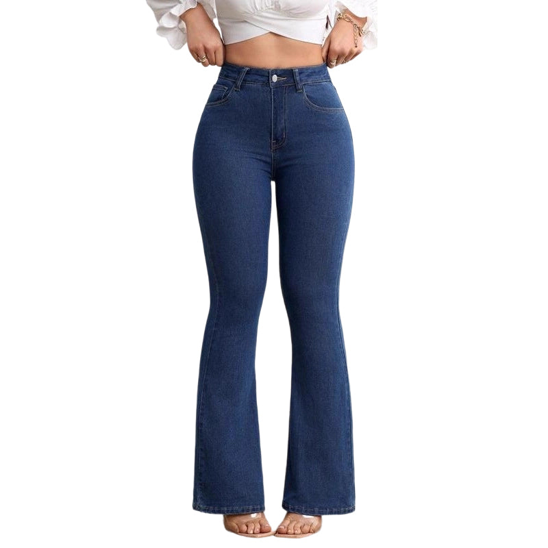 👖 Vaqueros de Cintura Alta Acampanados para Mujer – Elásticos, Cómodos y con Estilo Moderno ✨💖