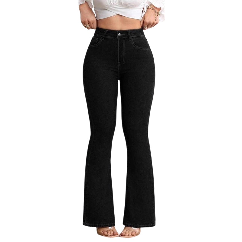👖 Vaqueros de Cintura Alta Acampanados para Mujer – Elásticos, Cómodos y con Estilo Moderno ✨💖