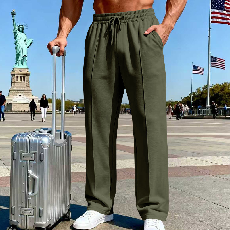 👖 ¡OFERTA POR TIEMPO LIMITADO 50% DE DESCUENTO! 🌀 Pantalones de Cintura Elástica para Hombres con Pierna Recta – Tejido Transpirable, Bolsillos Laterales, 9 Colores y Ajuste Personalizado ✨
