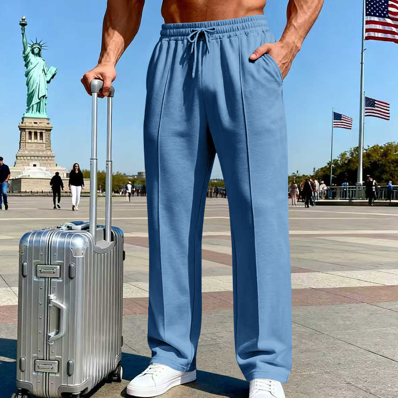 👖 ¡OFERTA POR TIEMPO LIMITADO 50% DE DESCUENTO! 🌀 Pantalones de Cintura Elástica para Hombres con Pierna Recta – Tejido Transpirable, Bolsillos Laterales, 9 Colores y Ajuste Personalizado ✨