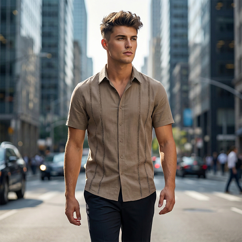 👕🔥 ¡OFERTA 50% OFF! Camisa de Manga Corta Hombre – Estilo Elegante y Casual