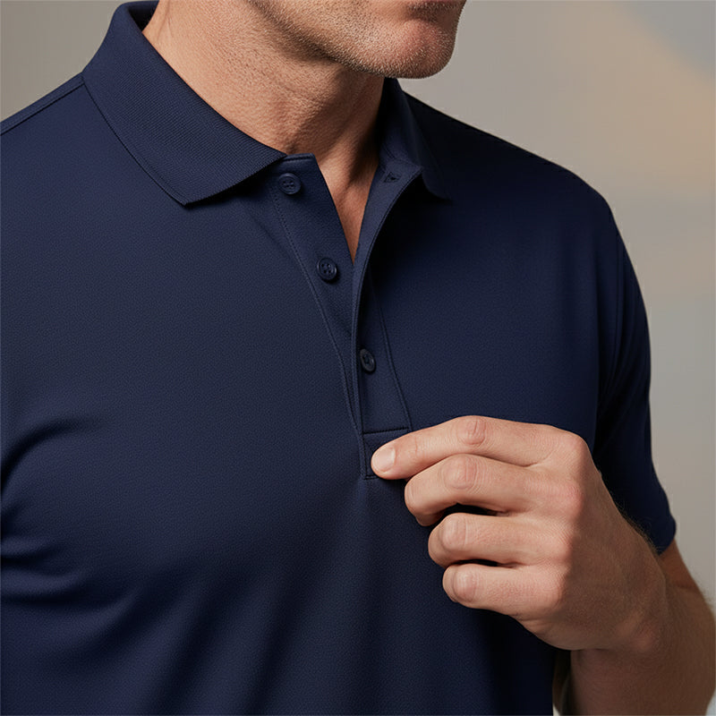 ⏰ ¡Oferta Limitada 50% OFF! 🏆 Camiseta de Hombre de Secado Rápido – Cuello Tipo Solapa y Manga Corta 👔🔥💨