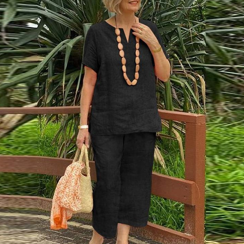 🔥 ¡50% DE DESCUENTO! 🔥 Conjunto Casual para Dama de 2 Piezas – Blusa + Pantalón Súper Cómodo ✨💃 Perfecto para Estilo Diario y Relax 🛍️💖