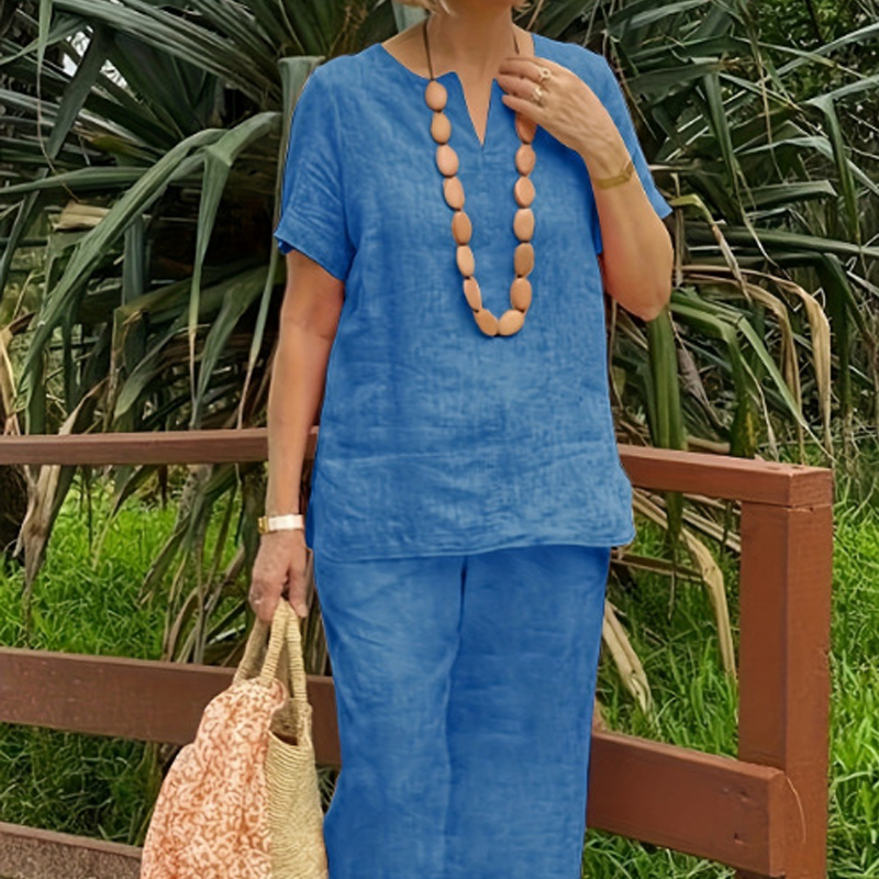 🔥 ¡50% DE DESCUENTO! 🔥 Conjunto Casual para Dama de 2 Piezas – Blusa + Pantalón Súper Cómodo ✨💃 Perfecto para Estilo Diario y Relax 🛍️💖