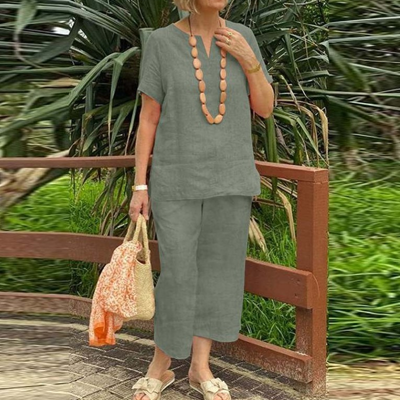🔥 ¡50% DE DESCUENTO! 🔥 Conjunto Casual para Dama de 2 Piezas – Blusa + Pantalón Súper Cómodo ✨💃 Perfecto para Estilo Diario y Relax 🛍️💖