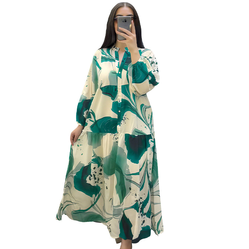 ⏰ ¡Oferta Limitada 50% OFF! 👗 Vestido Largo Floral con Cuello en V para Mujer – Comodidad como una Nube y Estilo Elegante 🌸💃