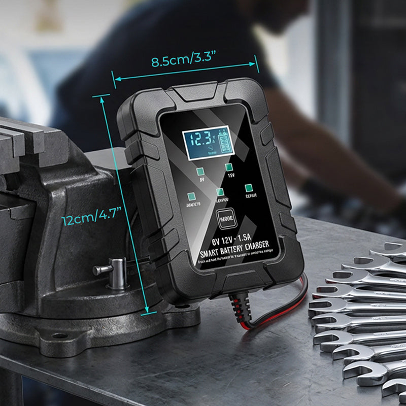 ⏰🔥 ¡50% DE DESCUENTO POR TIEMPO LIMITADO! ⚡ Cargador de Batería Automático 1.5A – Compatible 6V/12V y Seguro para tu Auto 🚗🔋