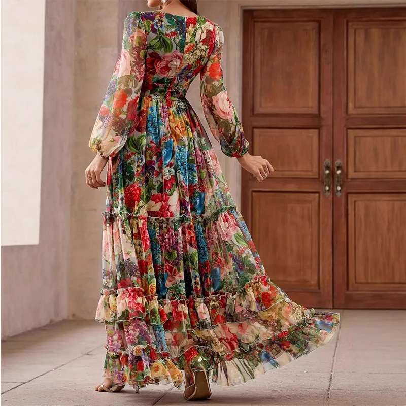 ⏰ ¡Oferta Limitada 50% OFF! 👗 Vestido Floral Romántico con Escote en V y Mangas Farol – Comodidad y Elegancia para Cada Ocasión 🌸💃