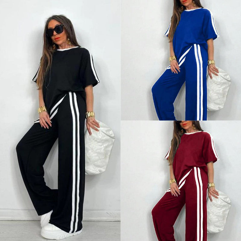 ✨🔥 ¡OFERTA 50% OFF! Conjunto Deportivo de 2 Piezas con Rayas – Estilo Casual y Cómodo