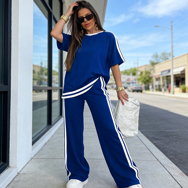 ✨🔥 ¡OFERTA 50% OFF! Conjunto Deportivo de 2 Piezas con Rayas – Estilo Casual y Cómodo