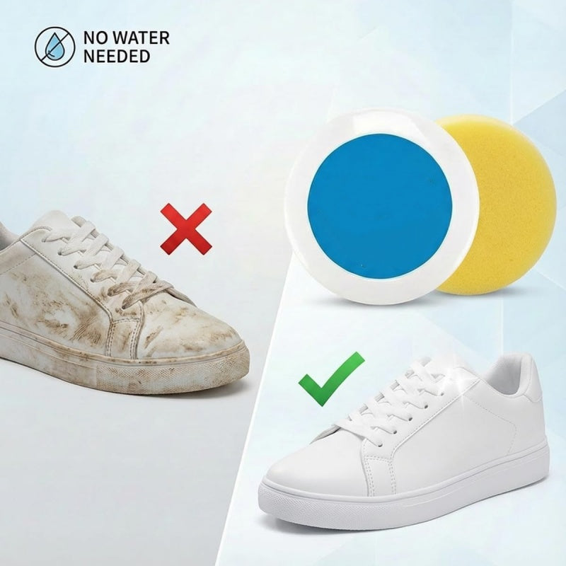 ⏰ ¡Oferta Limitada 50% OFF! 🔥 Crema Quitamanchas para Zapatos y Cuero – Limpieza Fácil sin Lavar con Esponja ✨👞👜