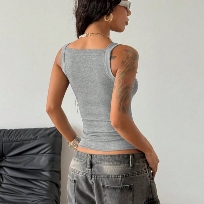 ⏰ ¡Oferta Limitada 50% OFF! 💐 Camiseta Sin Mangas de Canalé con Tirantes Ajustables – Básico Imprescindible para tu Armario 🌸👗【Precio Excepcional】