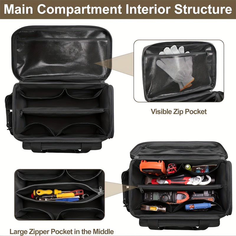 ⏰ ¡Oferta Limitada 50% OFF! 🛠️ Bolsa de Herramientas de Lona Resistente 14" – Transporta y Organiza tus Herramientas Fácilmente 💪✨
