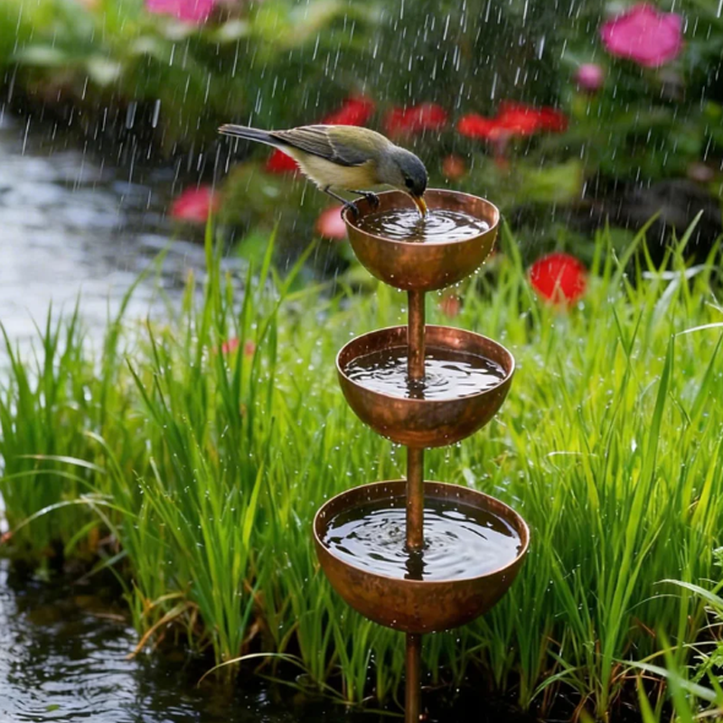 🕊️🌿 ¡OFERTA 50% OFF! Comedero y Bebedero para Pájaros de Jardín – Diseño Rústico