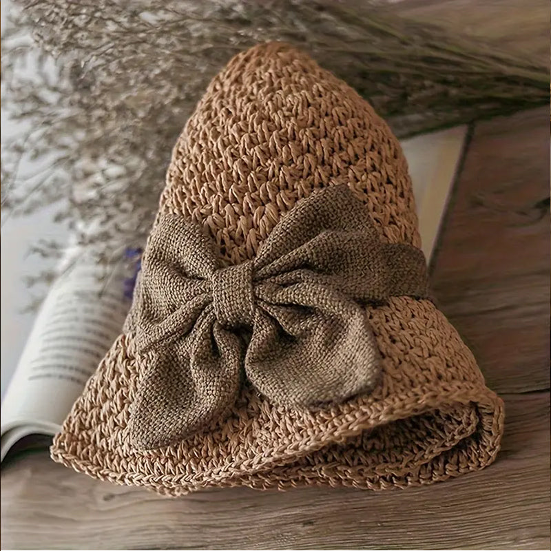 ⏰🔥 ¡Oferta de Verano 50% OFF! 🥳👒 Sombrero de Paja Elegante con Lazo – Transpirable, Plegable y Perfecto para Playa y Viajes 💞💥