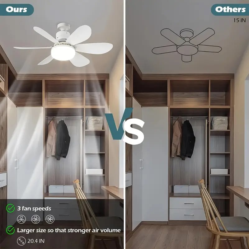 ⏰🔥 ¡50% DE DESCUENTO POR TIEMPO LIMITADO! 🌬️ Ventilador de Techo 2 en 1 – Portátil, Con Luz y Control Remoto para Máxima Comodidad ✨💡
