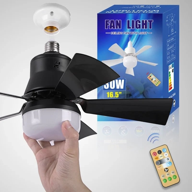 ⏰🔥 ¡50% DE DESCUENTO POR TIEMPO LIMITADO! 🌬️ Ventilador de Techo 2 en 1 – Portátil, Con Luz y Control Remoto para Máxima Comodidad ✨💡