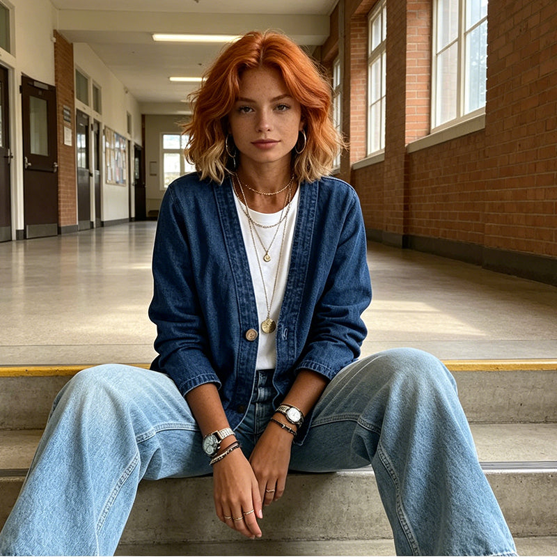 ⏰🔥 ¡Oferta Especial 50% OFF! 🧥 Chaqueta Vaquera Clásica – Estilo Atemporal y Comodidad Todo el Día 🍊✨