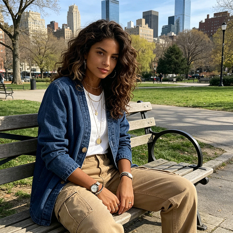 ⏰🔥 ¡Oferta Especial 50% OFF! 🧥 Chaqueta Vaquera Clásica – Estilo Atemporal y Comodidad Todo el Día 🍊✨