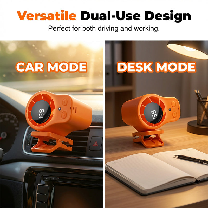🚗❄️ ¡OFERTA 50% OFF! Ventilador Portátil para Auto con LED – Aire Fresco en Segundos