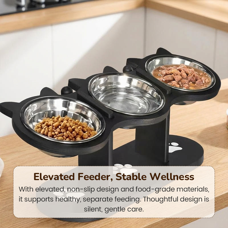 ⏰🔥 ¡Oferta Especial 50% OFF! 🐾 Comedero Elevado Antideslizante – 3 Cuencos para Alimentar a tus Mascotas con Comodidad ✨🍖