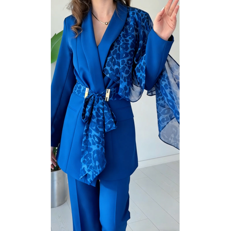 ⏰🔥 ¡Oferta Limitada 50% OFF! 🐆 Conjunto de Blazer y Pantalón para Mujer – Elegancia Profesional con Detalles de Leopardo ✨💼