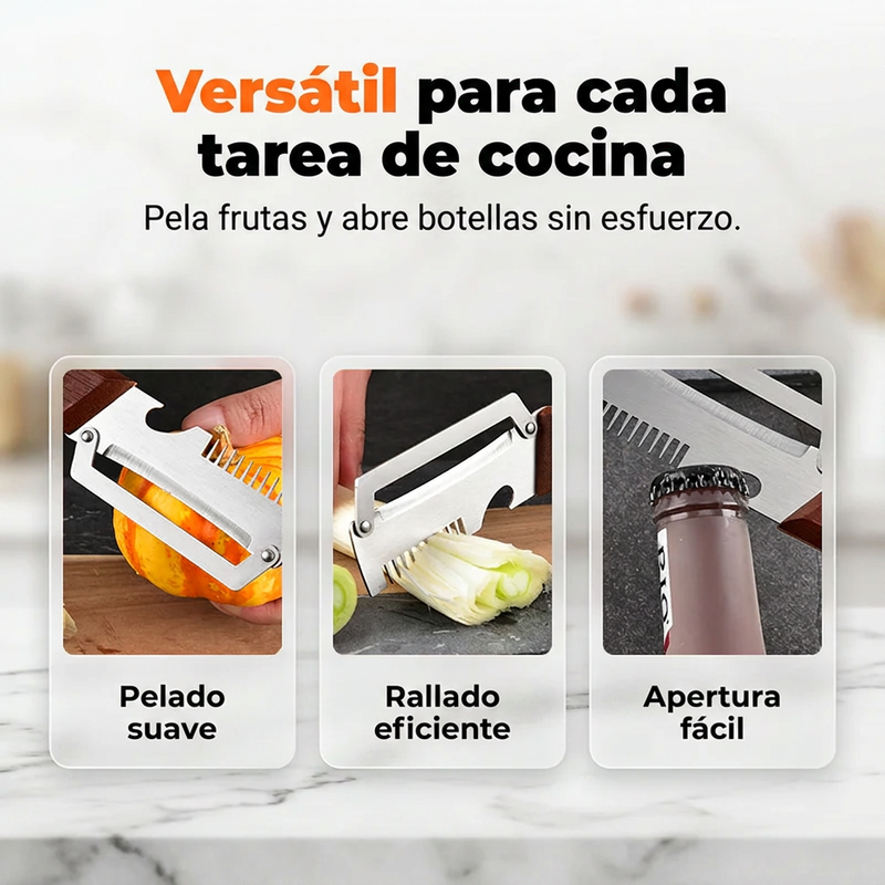 ⏰🔥 ¡50% DE DESCUENTO POR TIEMPO LIMITADO! 🥬 Cortador 3 en 1 – Rebanador, Pelador y Triturador de Verduras Fácil y Rápido ✨🍴