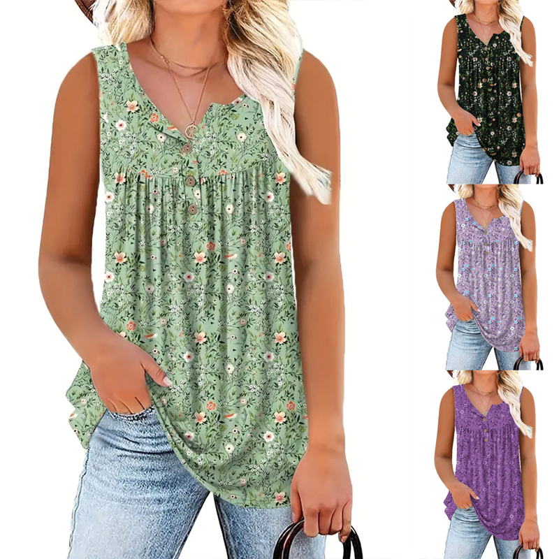 ⏰🔥 ¡Oferta Especial 50% OFF! 👚 Top Sin Mangas con Botones – Fresco, Ligero y Perfecto para el Verano 🌸☀️